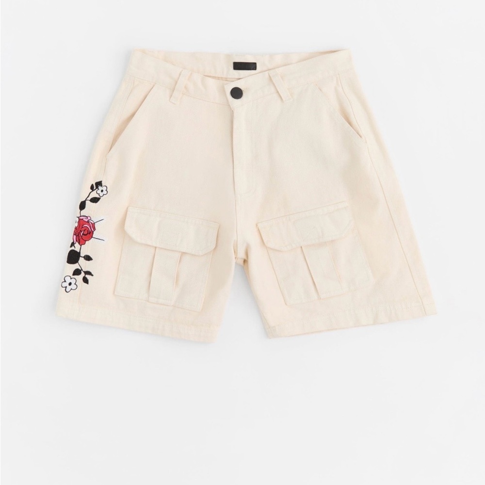 Reason Men's Cream Jean Shorts